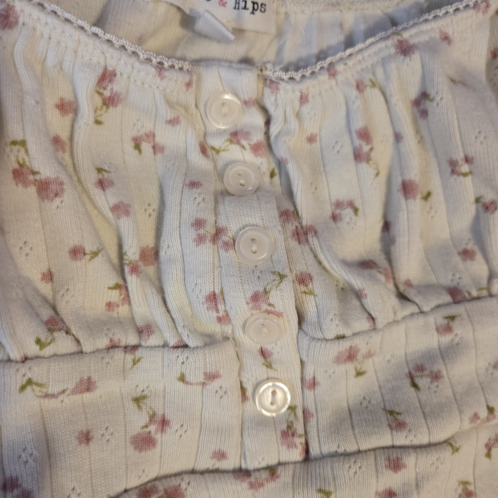 Cream Floral Baby Doll To That Sinches - Picture 4 of 4